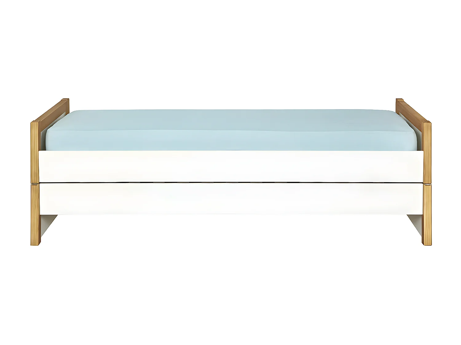 Pack lit gigogne avec matelas 80x200 cm bois massif bois HOLAF