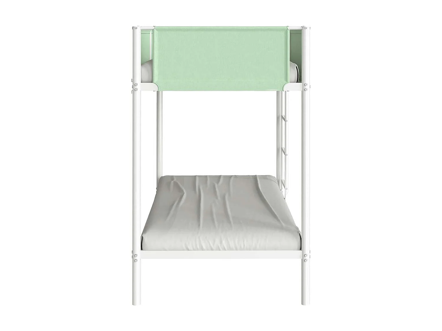 Litera de metal y tela verde con somier - BROS