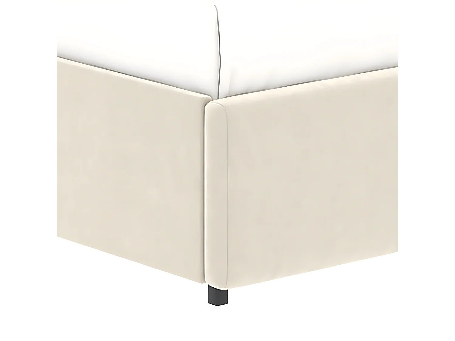 Lit tiroirs tête de lit capitonnée – couchage 140x190 cm – velours beige - sommier inclus - ELLIE