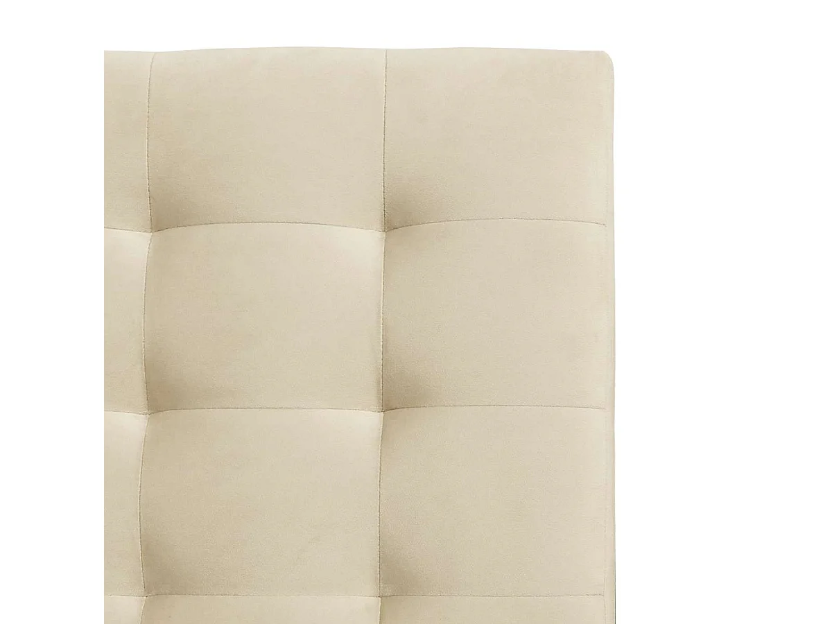 Bed met lades en gecapitonneerd hoofdbord – slaapmaat 140x190 cm – beige fluweel – lattenbodem inbegrepen – ELLIE