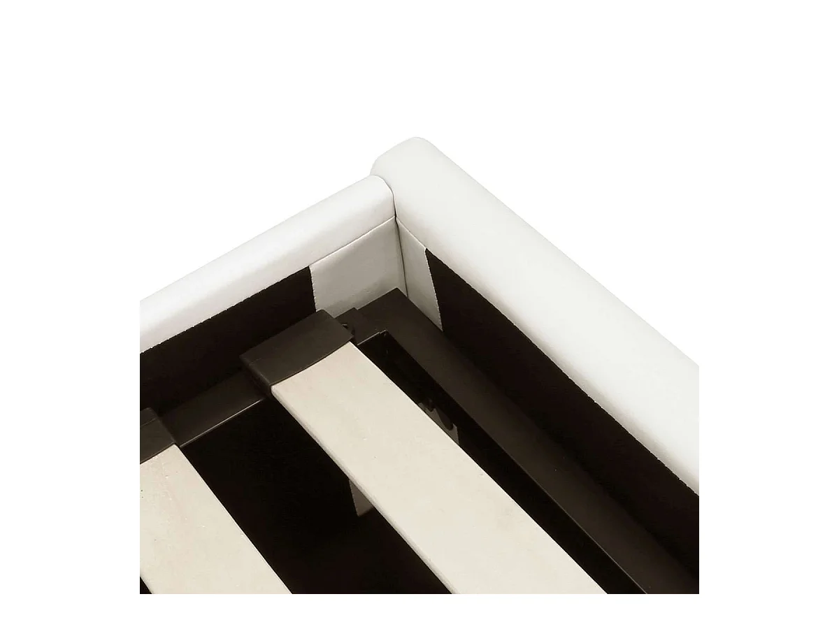 Lit coffre plateforme – couchage 140x190 cm - simili cuir (PU) blanc - sommier inclus - LANCE