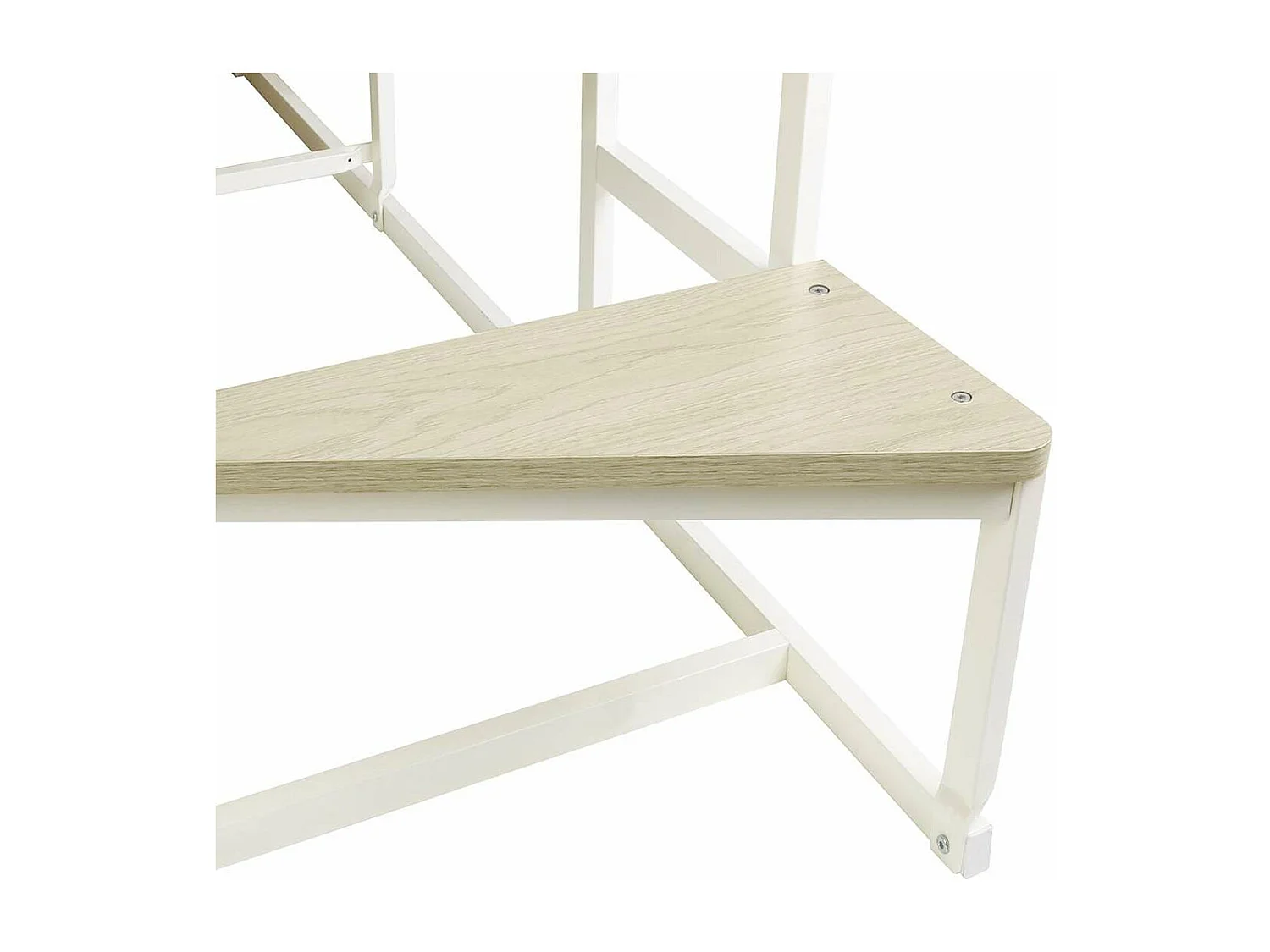 Cama alta MONTANA con escalera de metal blanco y cama de 140x190 cm