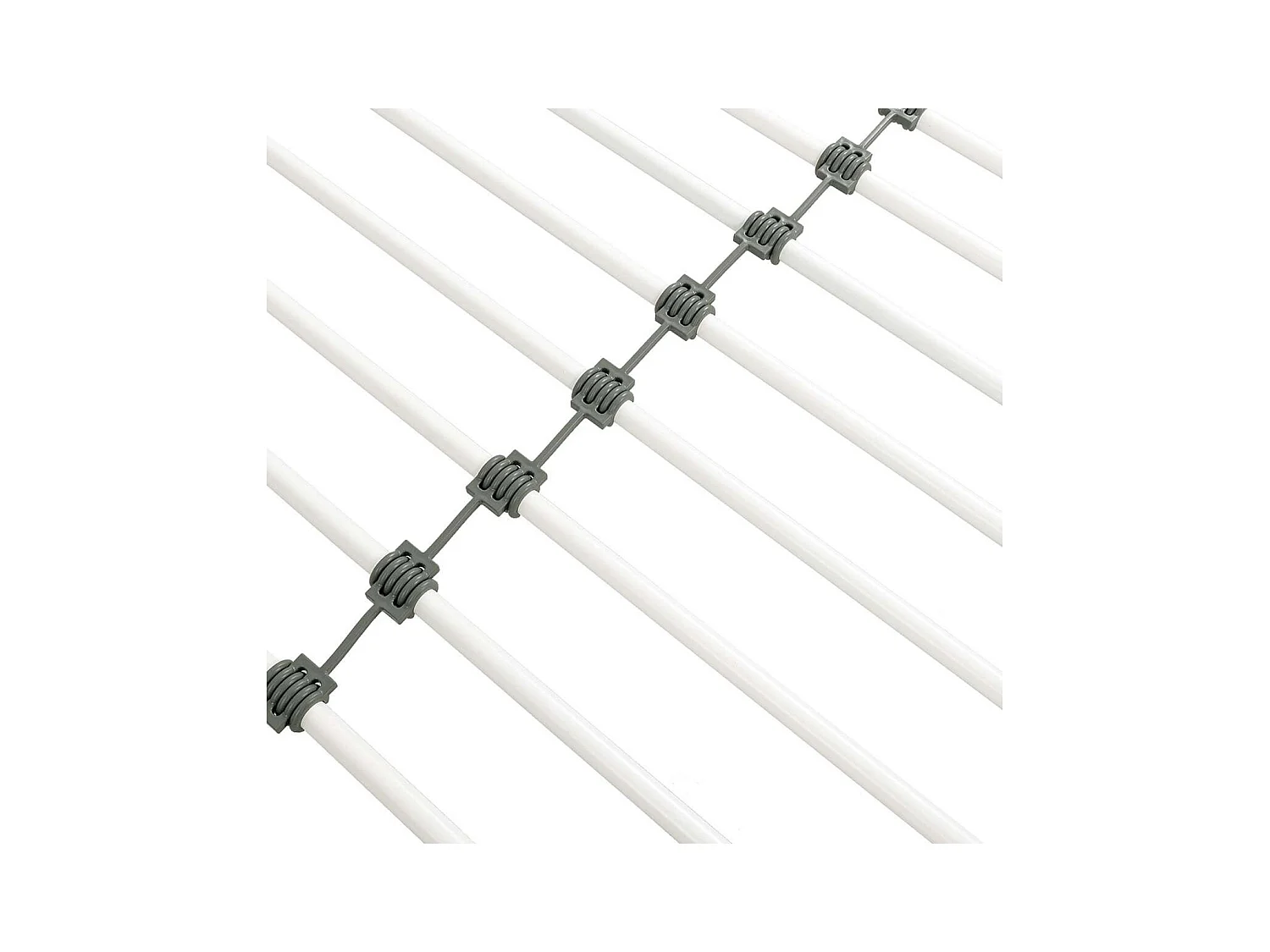 Cama alta MONTANA con escalera de metal blanco y cama de 140x190 cm