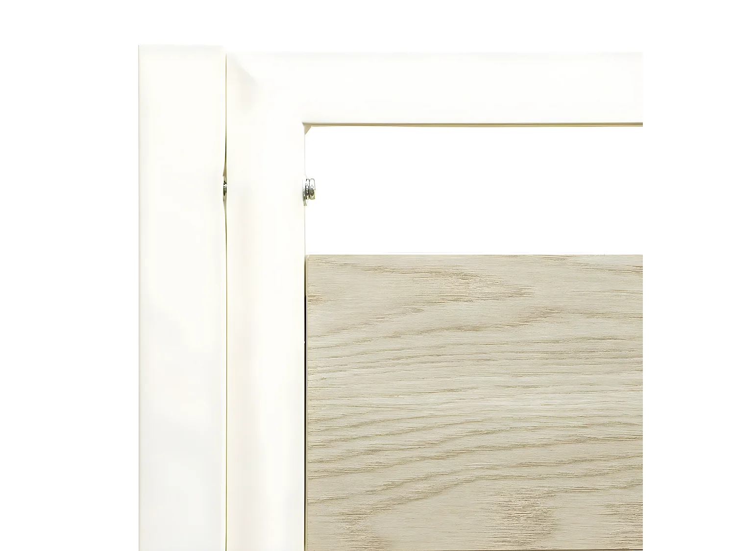 Lit mezzanine avec sommier et escalier en métal finition epoxy blanche et mélamine imitation chêne - grand couchage 140 x 190 cm - MONTANA