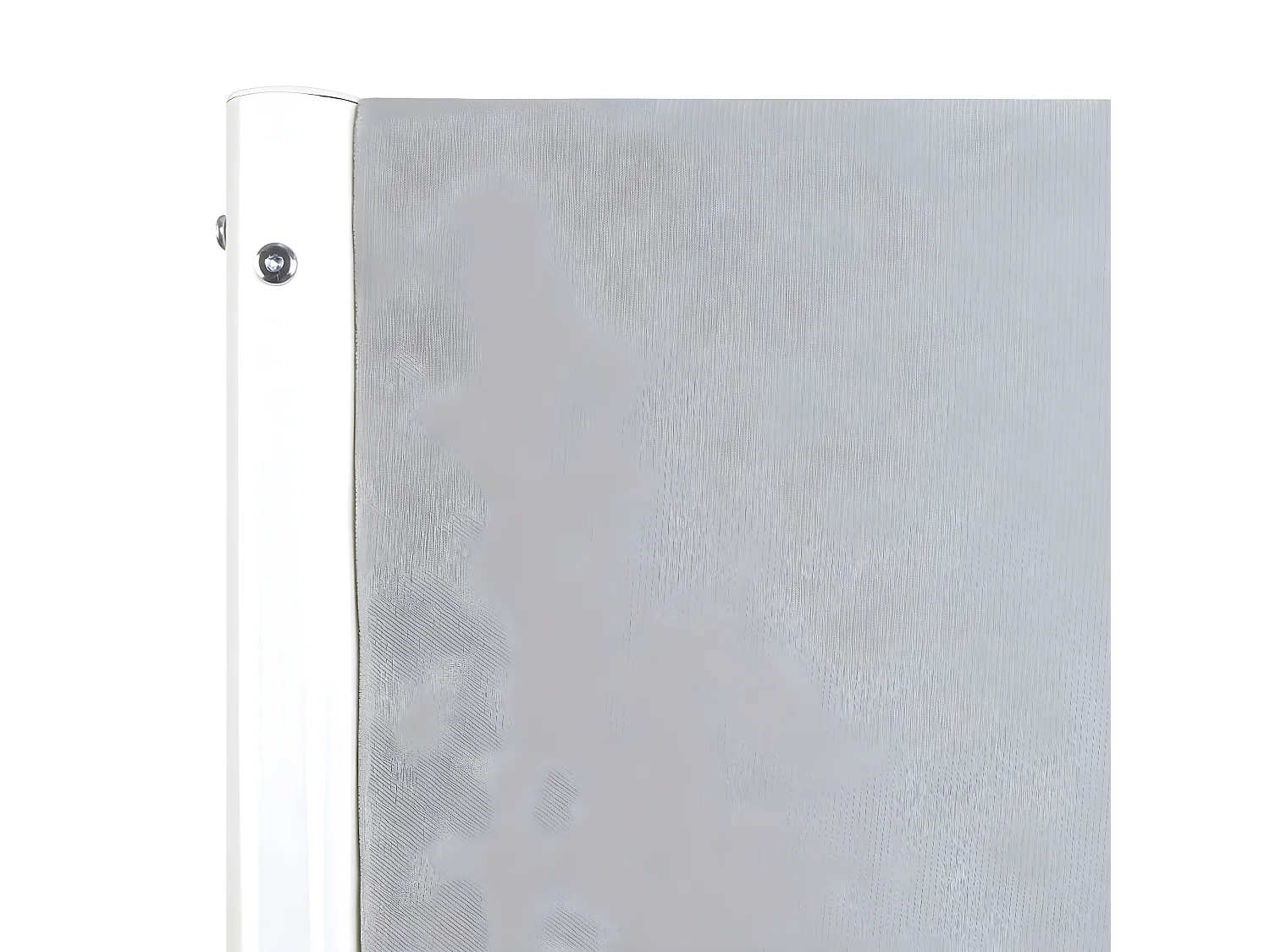 Litera con escritorio integrado en tela gris claro y metal blanco - ROZE