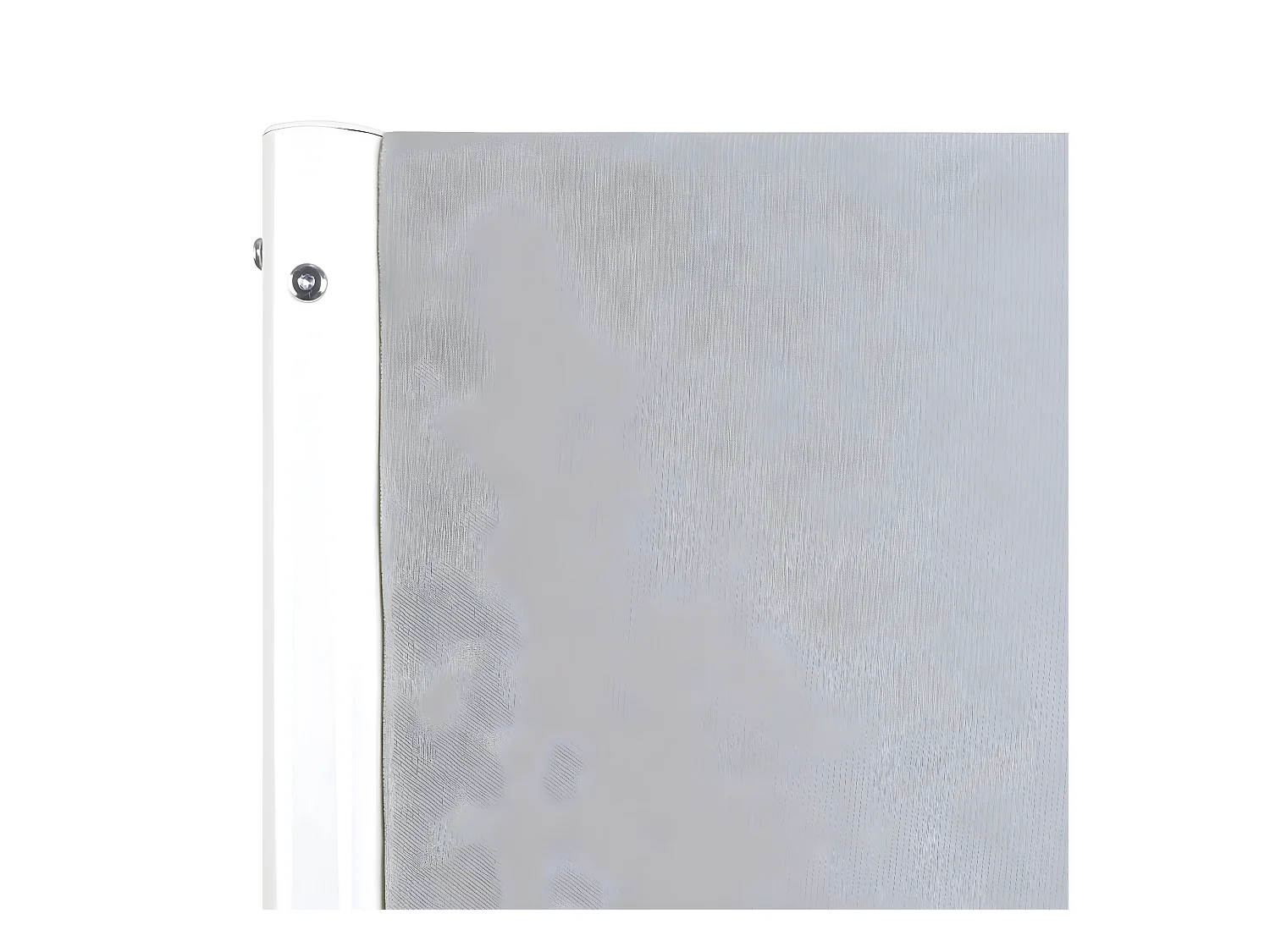 Hoogslaper met lattenbodem en bureau van lichtgrijze stof, wit metaal en melamine met eikimitatie - bedmaat 90 x 190 cm - ROZE