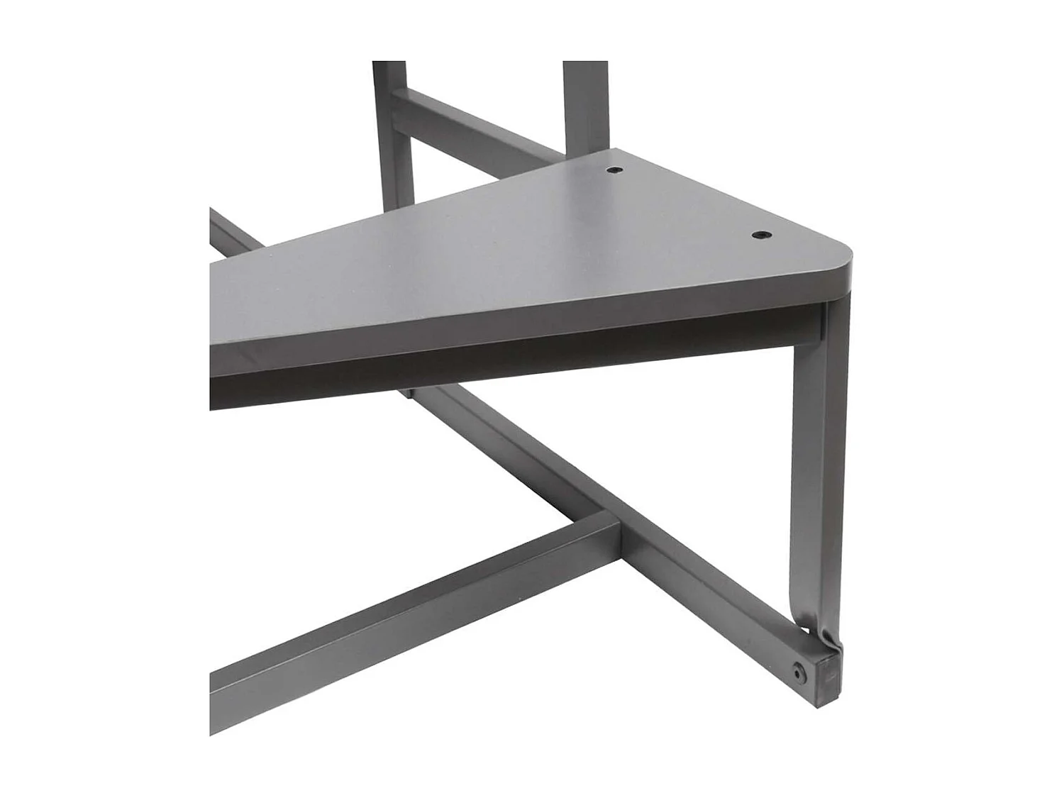 Hochbett mit Gestell aus grauem Stoff, Metall in grauer Epoxid-Finish und Melamin in Grau - großes Bett 140x190 cm - DOCKLAND