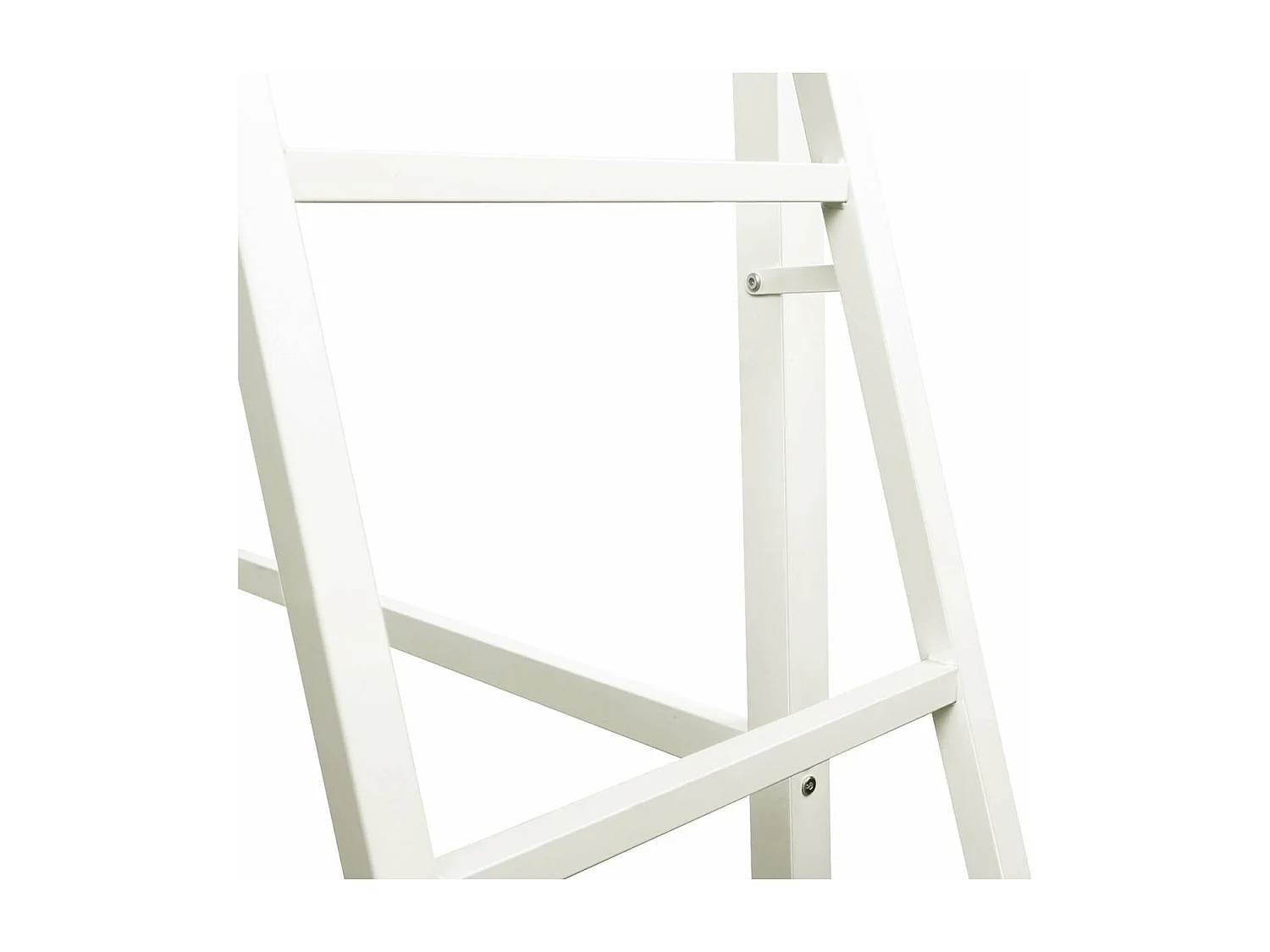 Lit mezzanine avec sommier et bureau en métal finition epoxy blanche et mélamine imitation chêne - couchage 90 x 190 cm - DINO