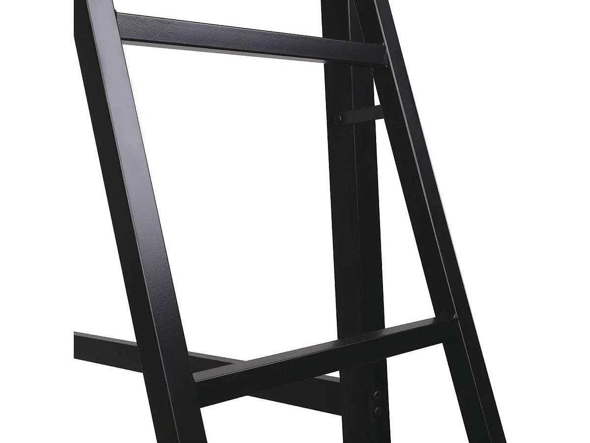 Lit mezzanine avec sommier et bureau en métal finition epoxy noire et mélamine imitation chêne - couchage 90 x 190 cm - DINO