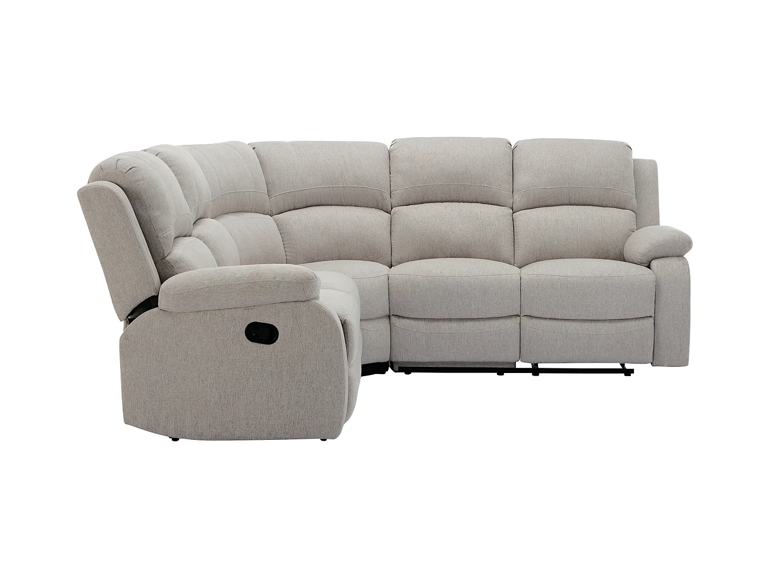 Eckrelaxsofa - melierter Stoff - Beige - RIETI