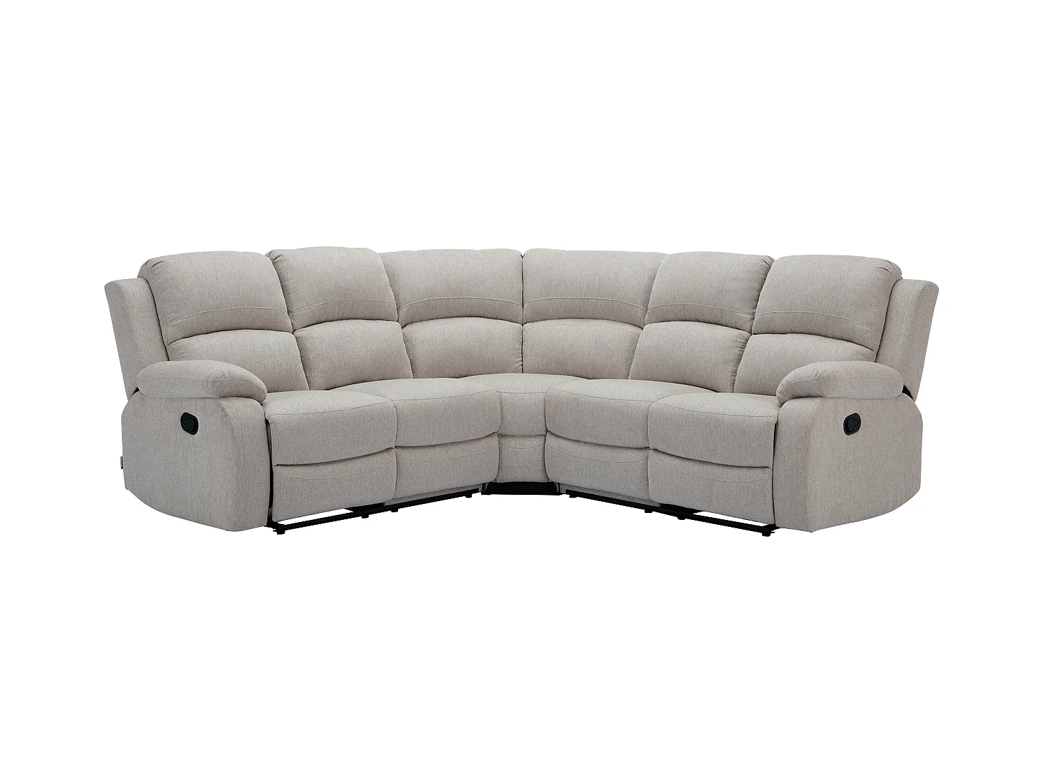 Eckrelaxsofa - melierter Stoff - Beige - RIETI