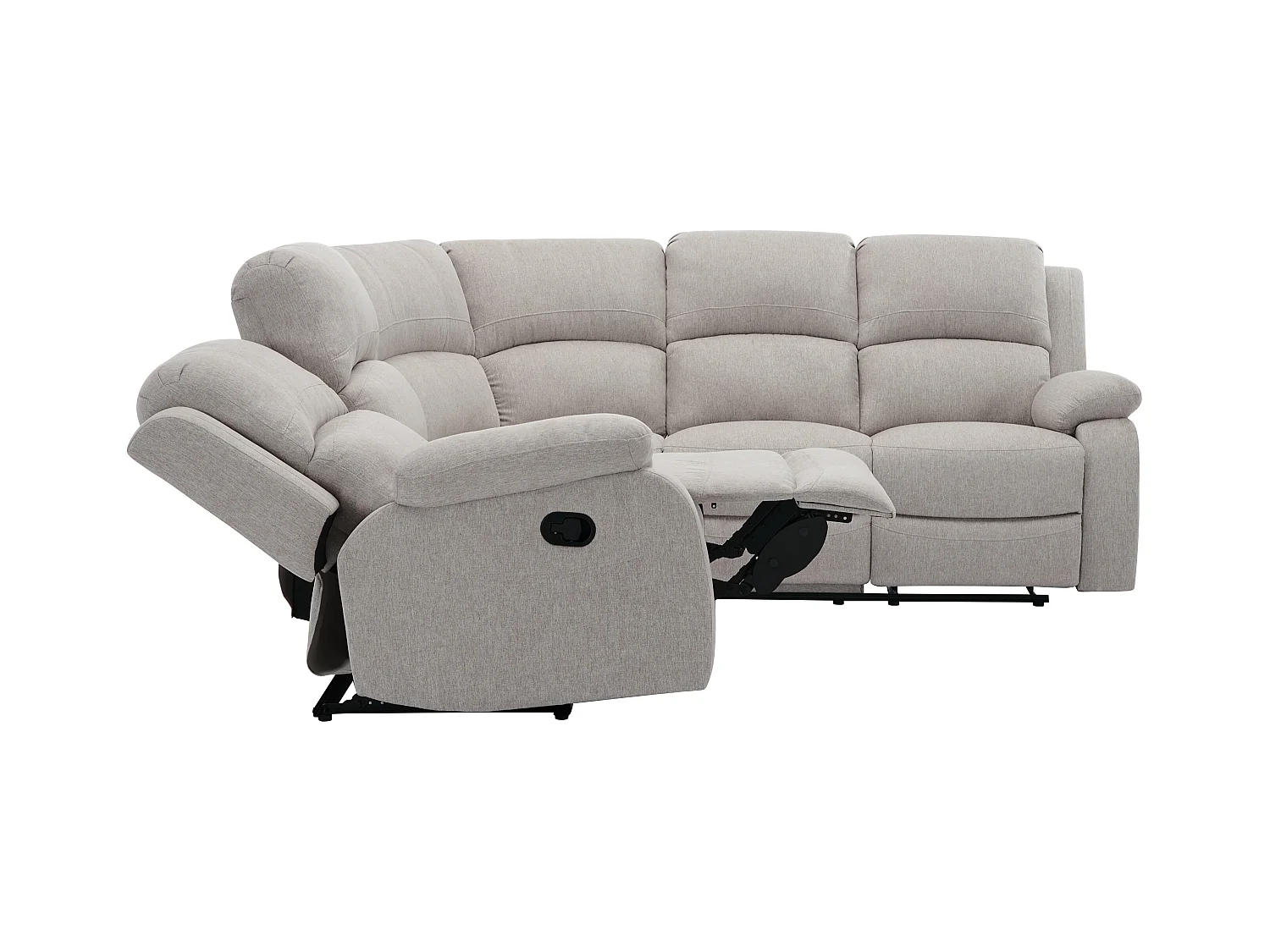 Eckrelaxsofa - melierter Stoff - Beige - RIETI