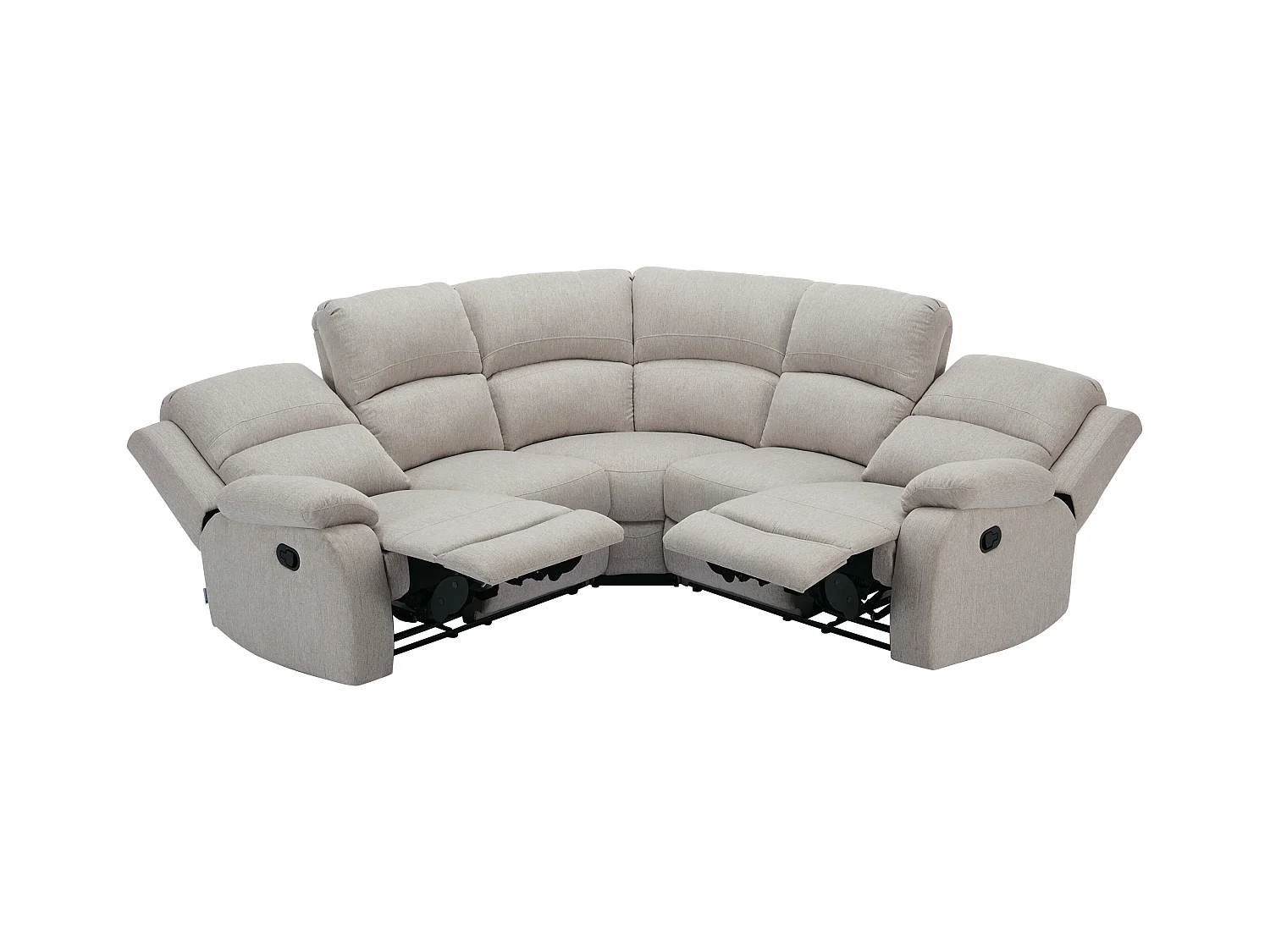 Eckrelaxsofa - melierter Stoff - Beige - RIETI