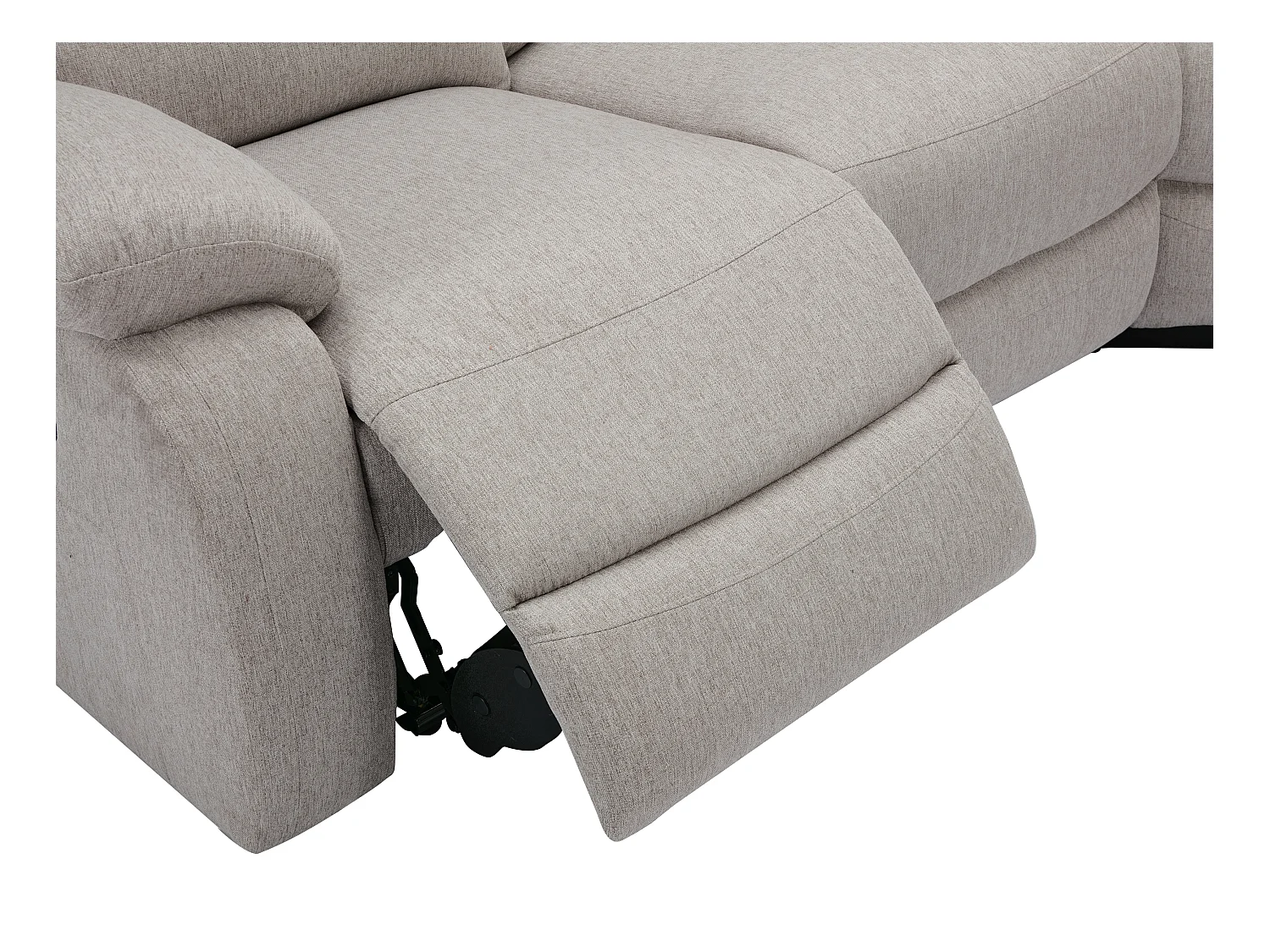 Eckrelaxsofa - melierter Stoff - Beige - RIETI