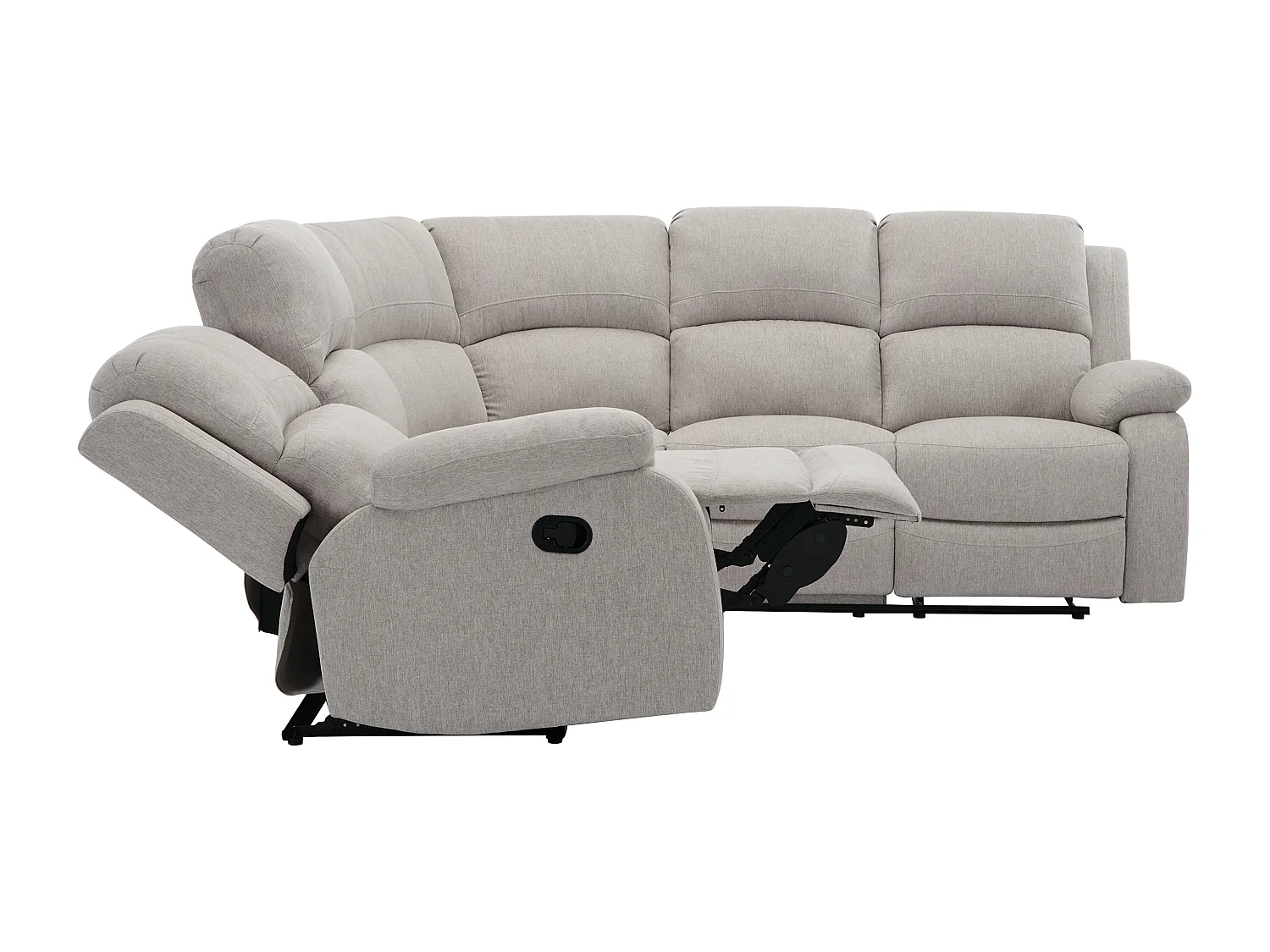 Canapé d'angle relax en tissu chiné beige RIETI