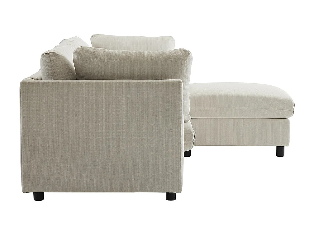 Canapé d'angle avec repose-pieds trois places en forme de L Meubles rembourrés de salon Beige