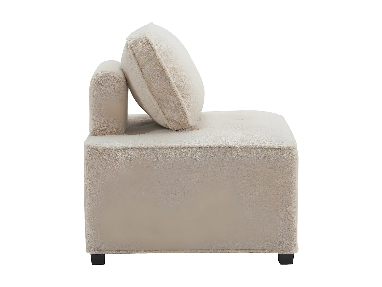 Canape droit individuel chaise sans bras canapé modulaire canapé d'angle 1 personne canapé épissé Teddy fleece Beige