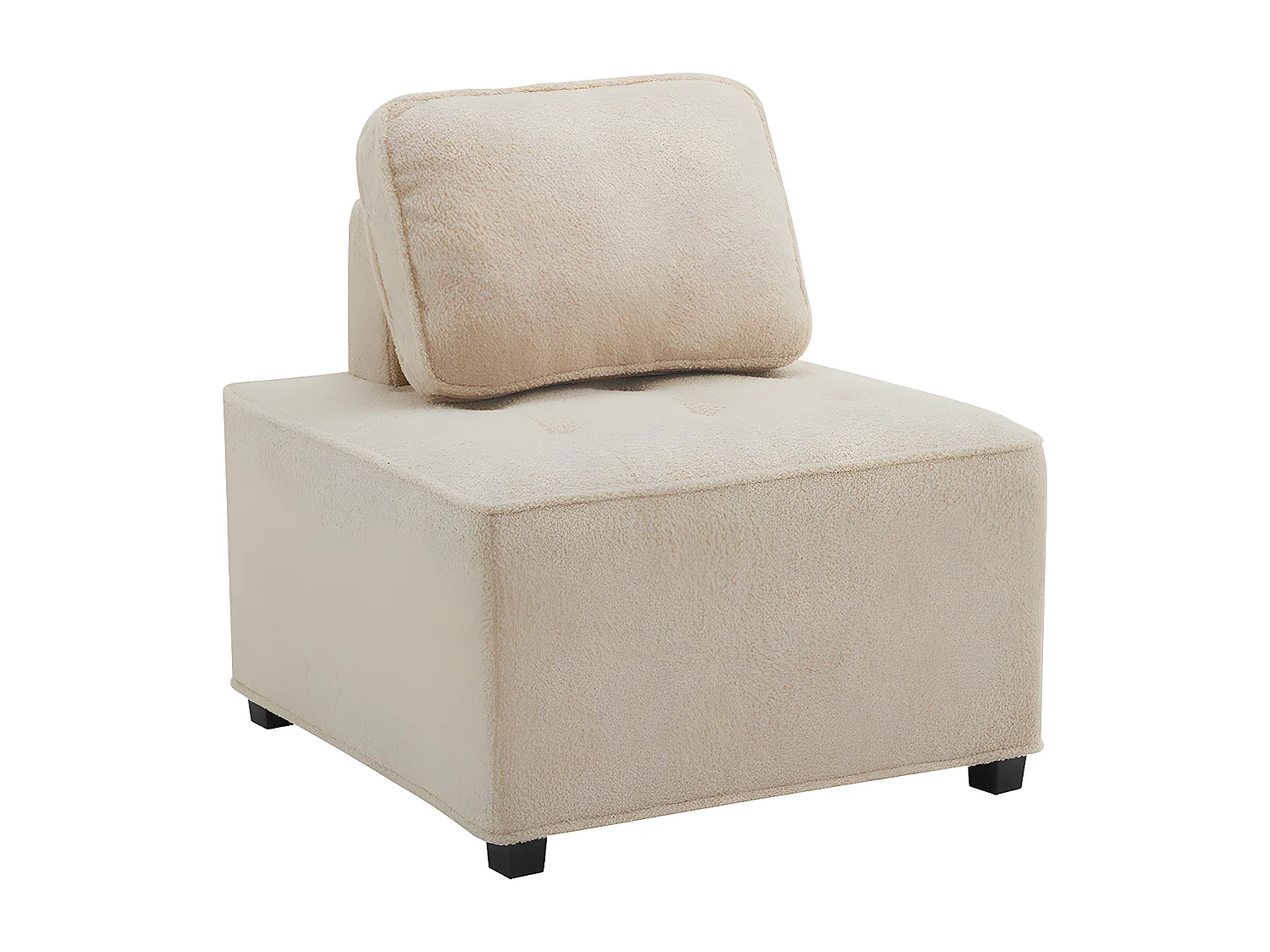 Canape droit individuel chaise sans bras canapé modulaire canapé d'angle 1 personne canapé épissé Teddy fleece Beige