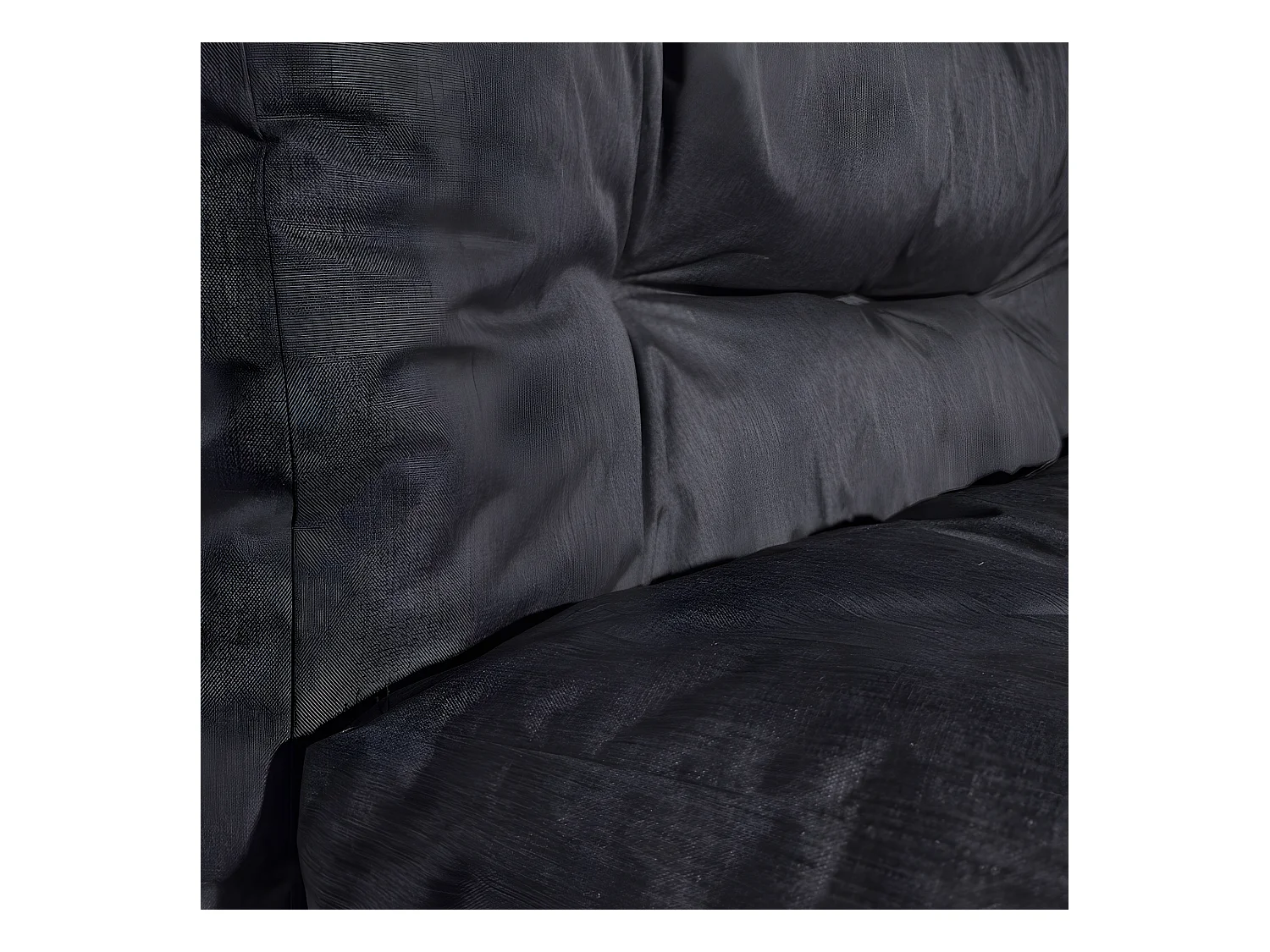 Cuscini per pallet lotto x2 in poliestere 120x80cm/120x40cm nero