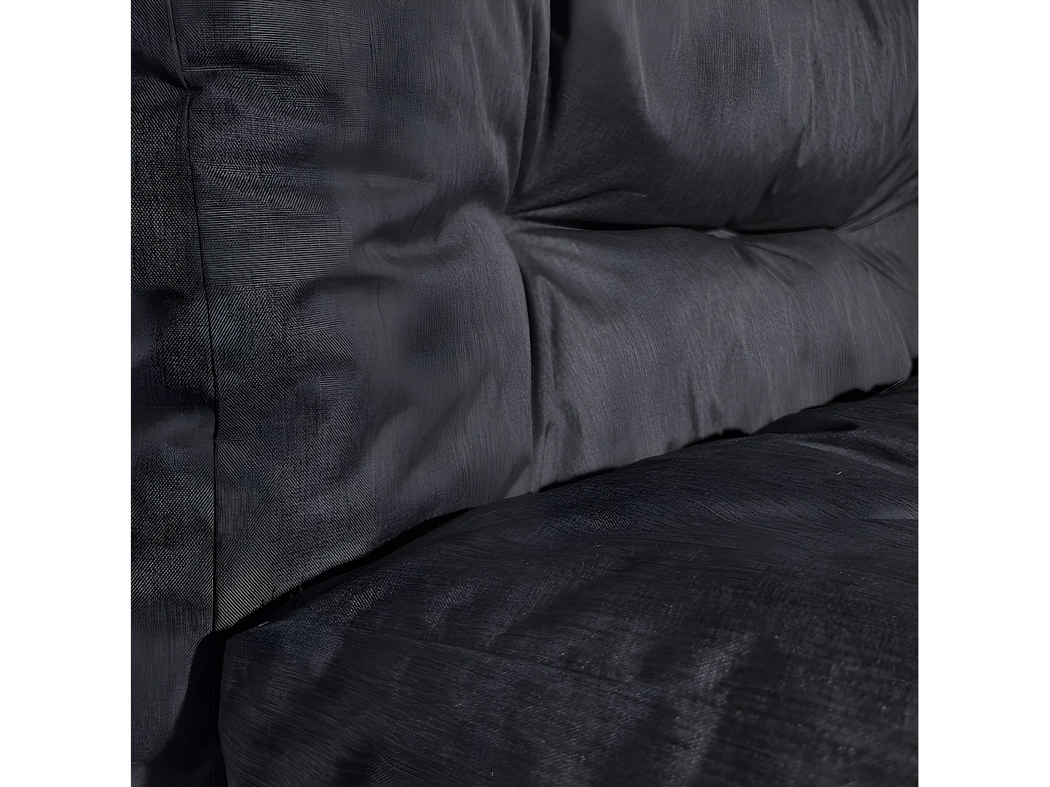 Cojines para palets lote x2 de poliéster 120x80cm/120x40cm negro