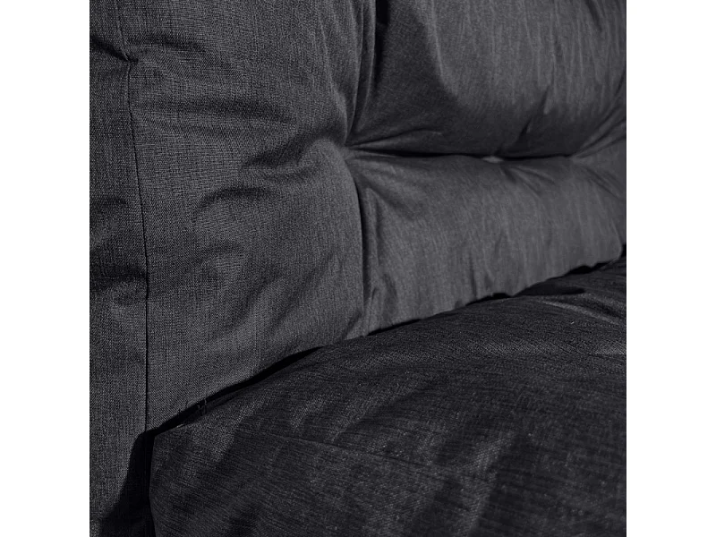 Cojines para palets lote x2 de poliéster 120x80cm/120x40cm negro