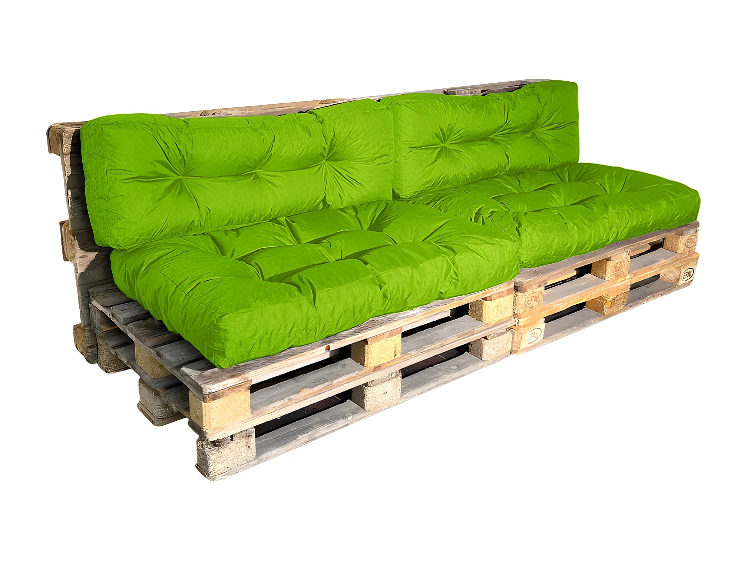 Coussins Palette lot x2 en polyester 120x80cm/120x40cm Vert