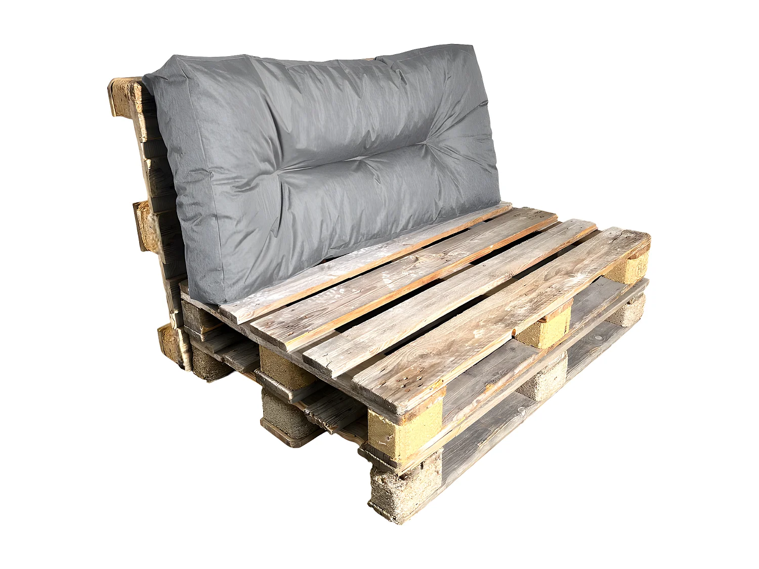 Cuscino per pallet in poliestere 120x60 cm grigio