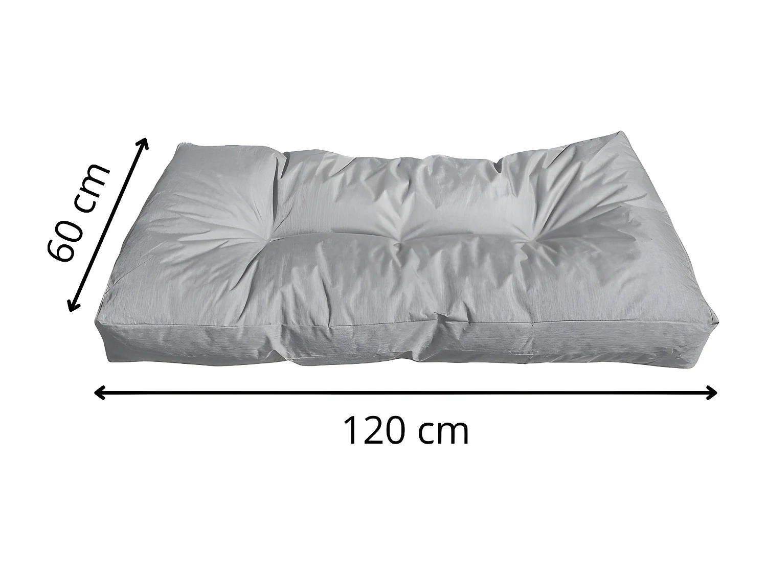 Cuscino per pallet in poliestere 120x60 cm grigio