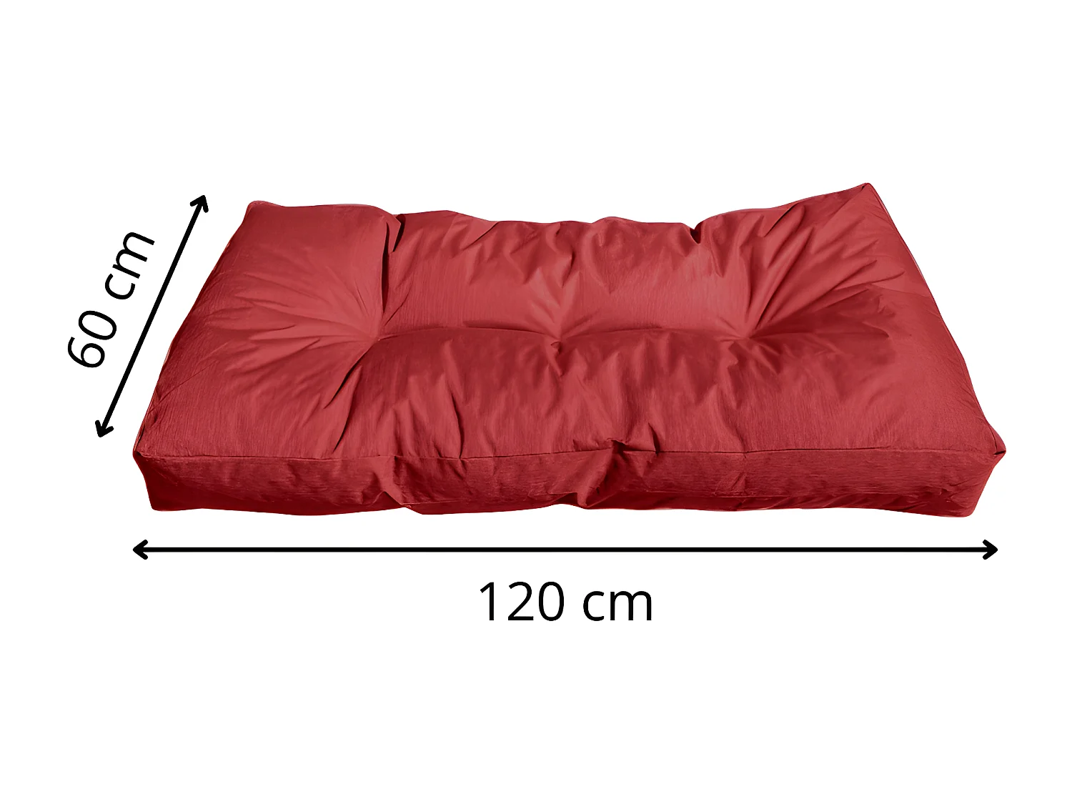 Almofada para paletes conjunto poliéster 120x60 cm vermelho