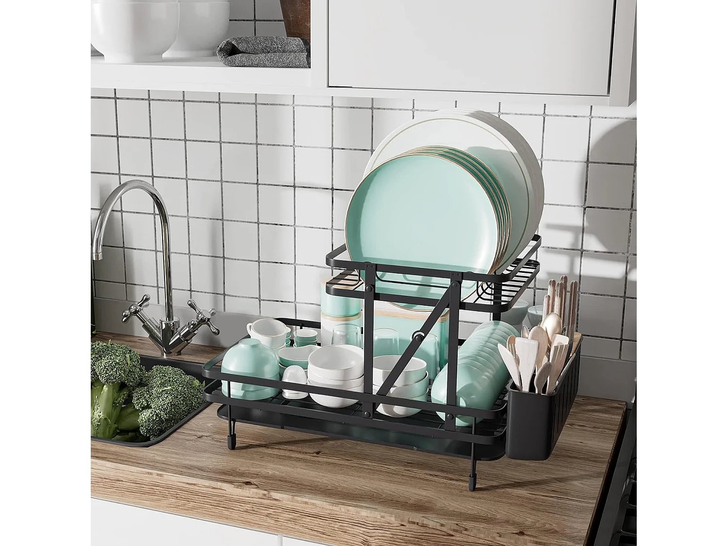 Abtropfgestell 2-stöckig, Geschirrkorb