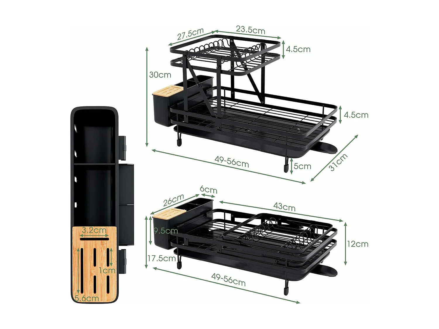 Abtropfgestell 2-stöckig, Geschirrkorb