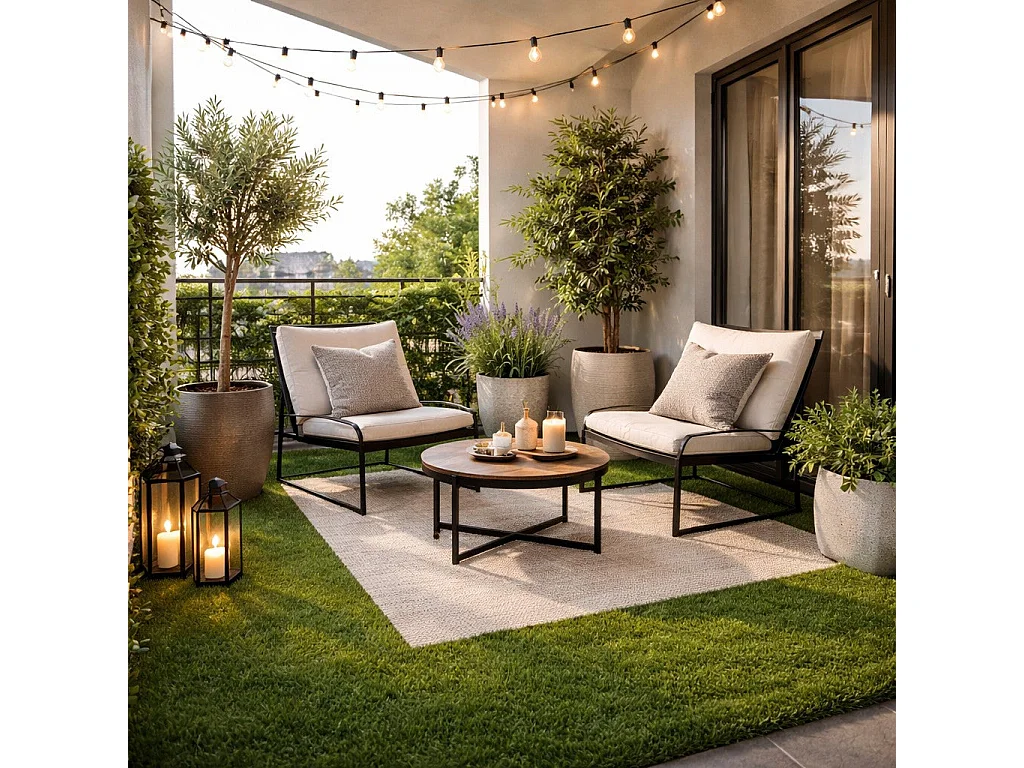 Tapis de pelouse synthétique, fausse herbe artificielle, 25 MM, 2x25 MT, 84823