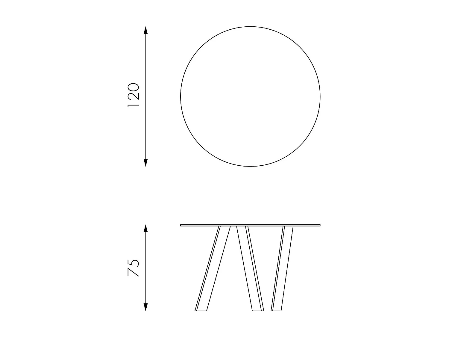 Table Fixe Rondò en Verre Trempé et Pieds Anthracite