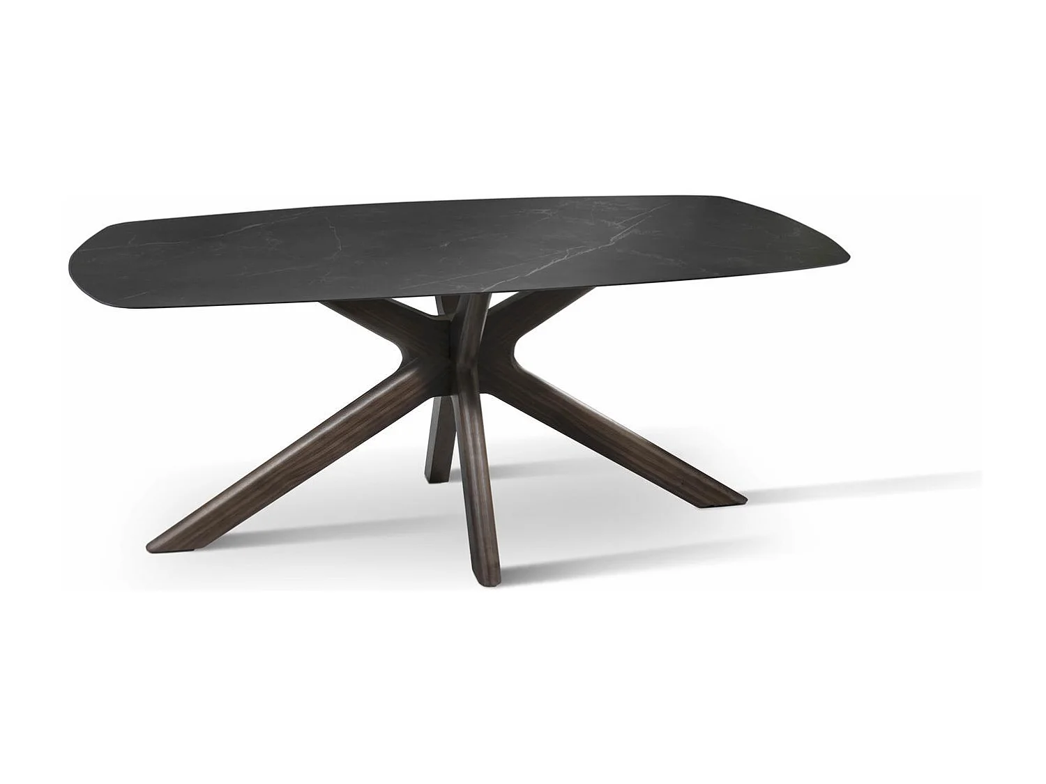 Gemini Table fixe (180 x 90 x 76 cm) en Céramique Noire