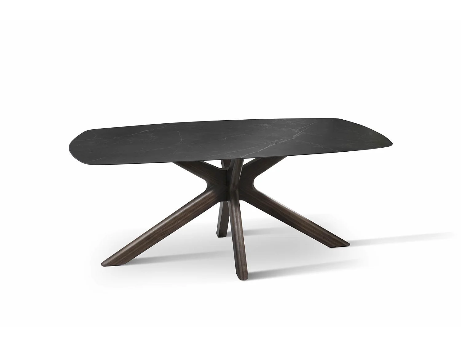 Gemini - Fast bord (180 x 90 x 76 cm) i sort keramik