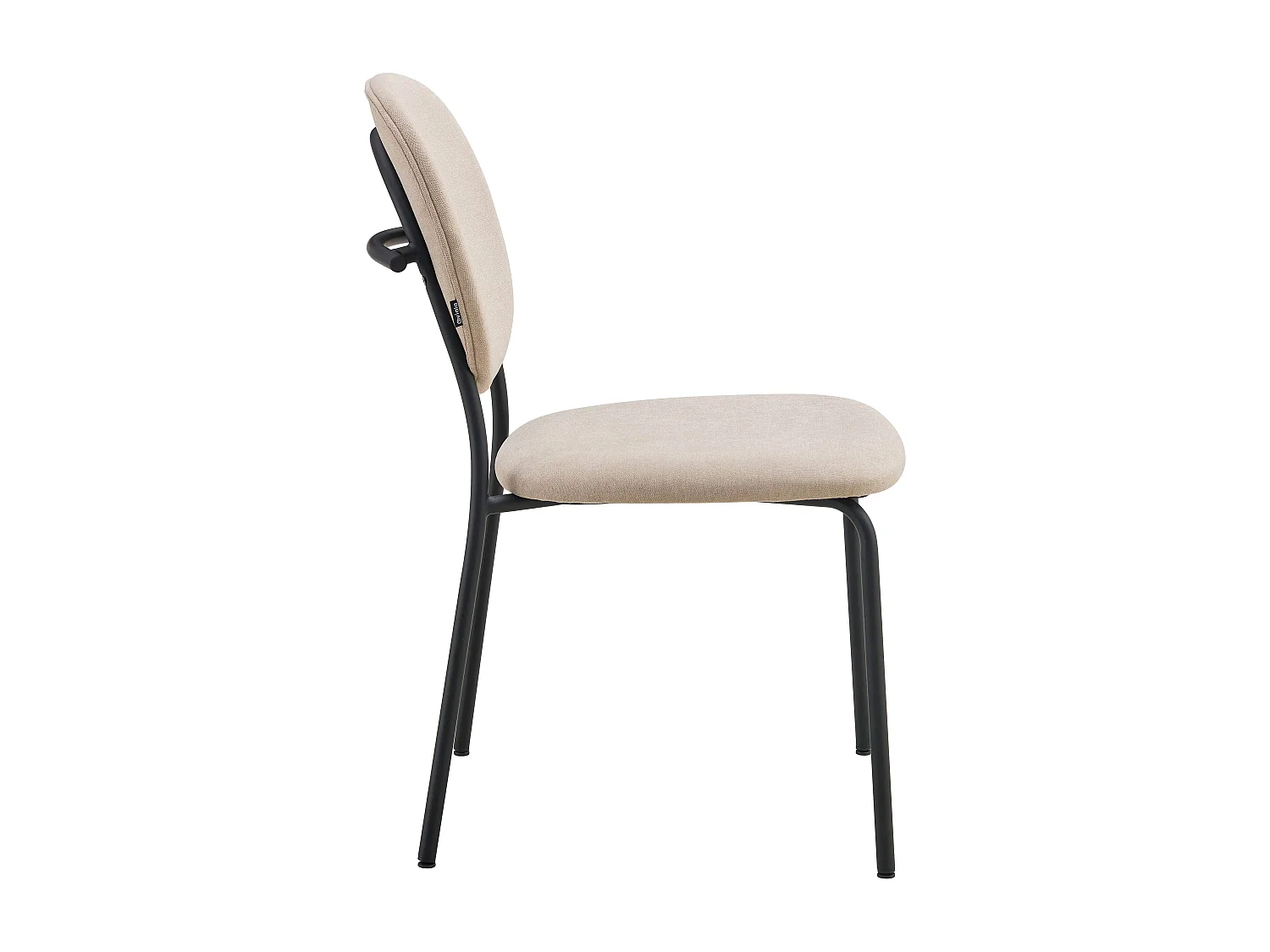 Lot de 2 chaises en acier et tissu beige