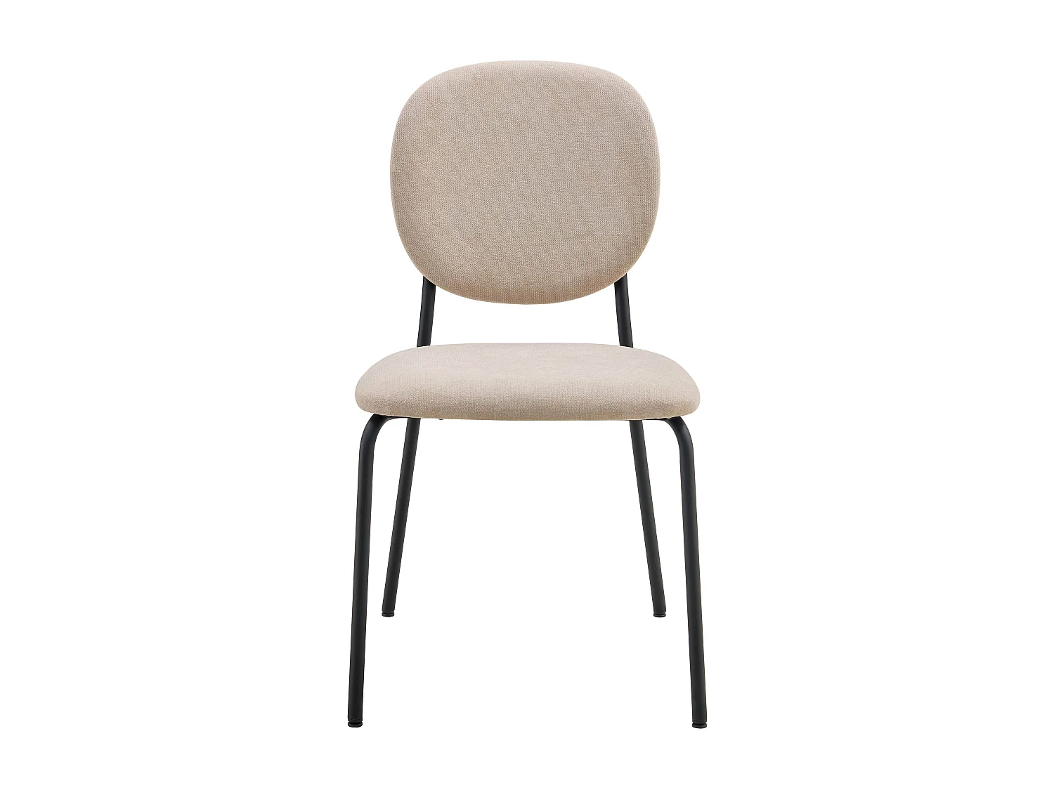 Lot de 2 chaises en acier et tissu beige