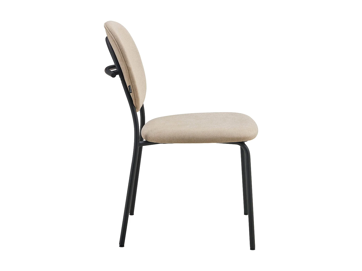 Lot de 2 chaises en acier et tissu beige