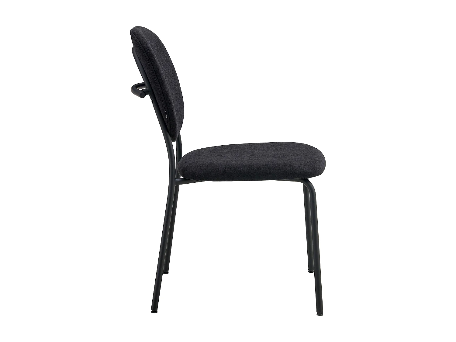 Lot de 2 chaises en acier et tissu noir