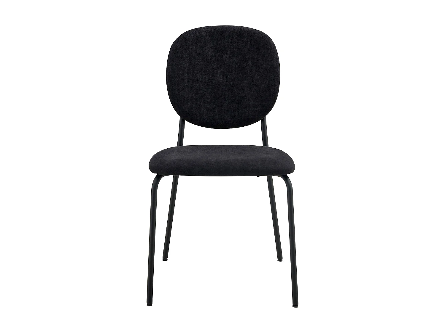 Lot de 2 chaises en acier et tissu noir