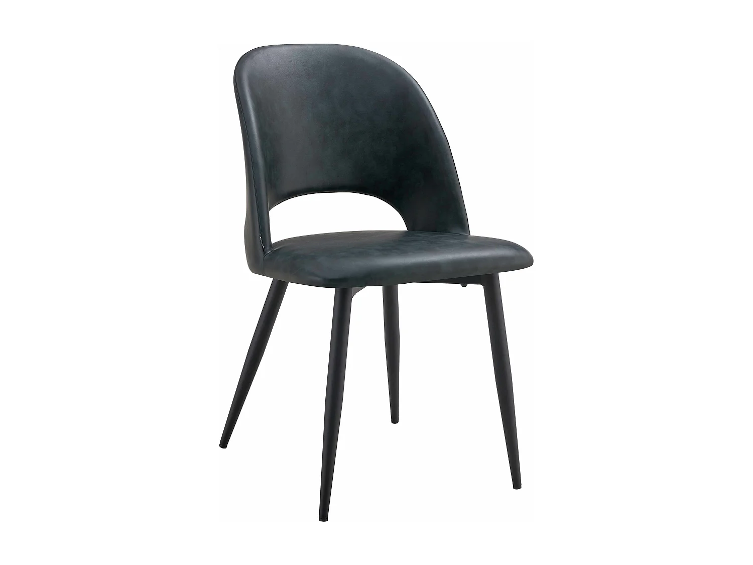 Lot de 2 chaises en acier et textile enduit noir
