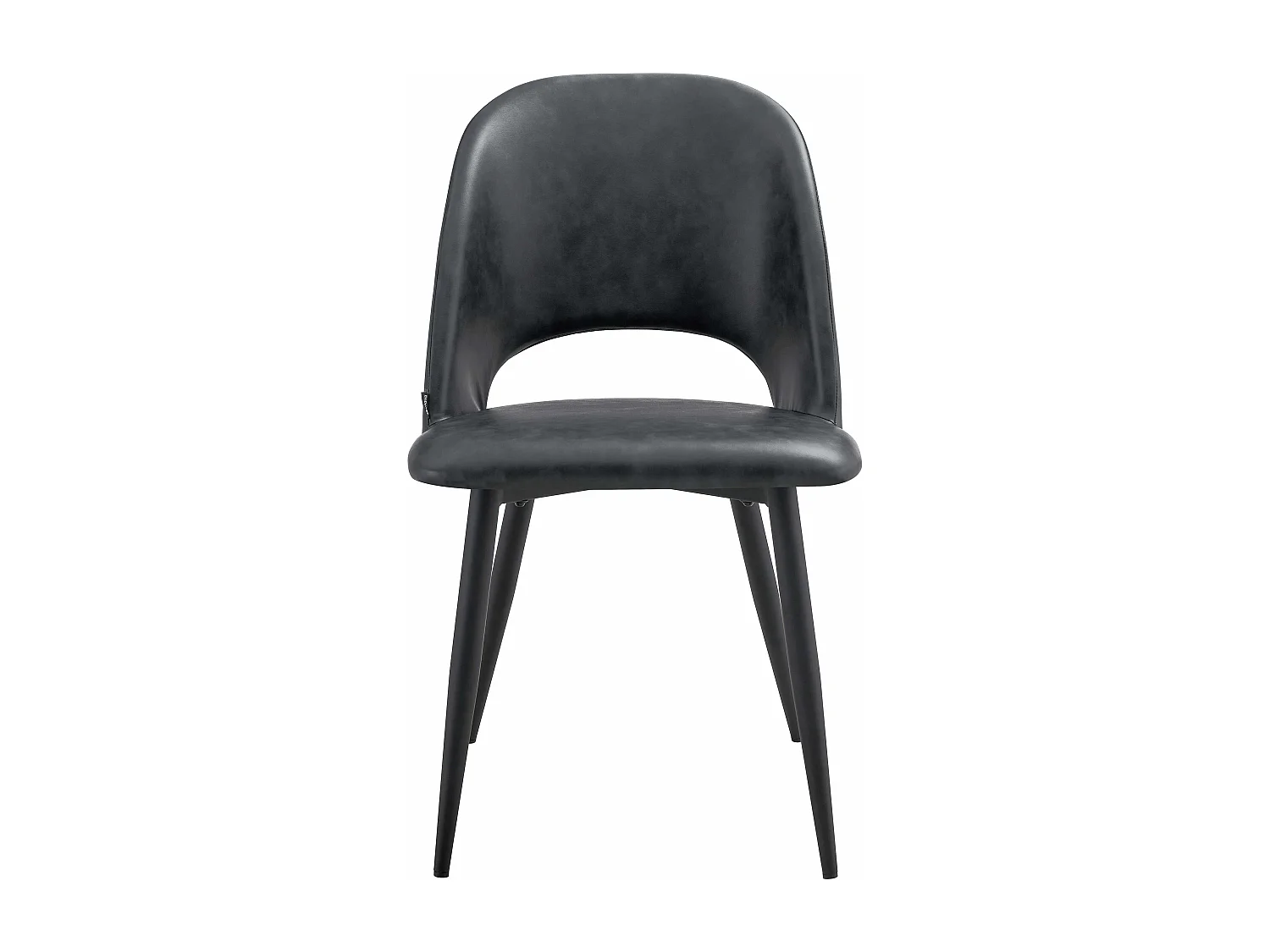 Lot de 2 chaises en acier et textile enduit noir