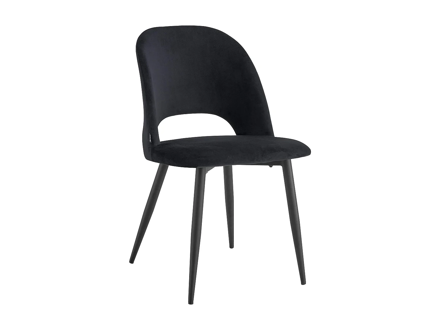 Lot de 2 chaises en acier et velours noir