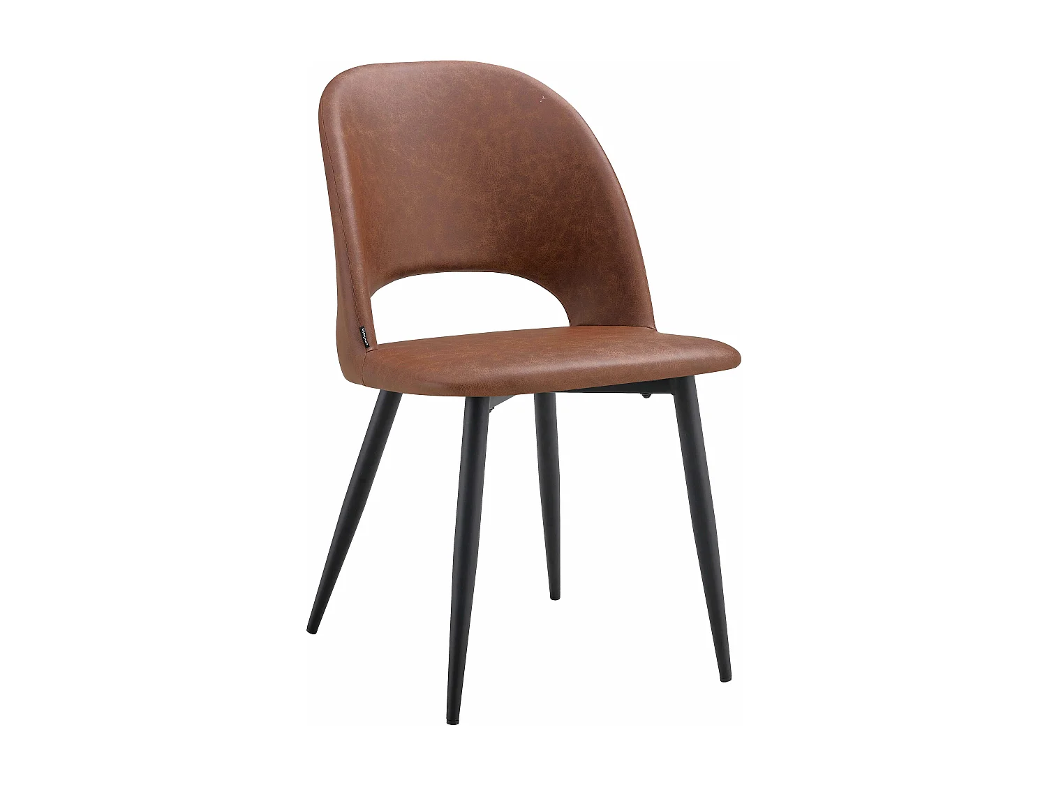 Lot de 2 chaises en acier et textile enduit marron