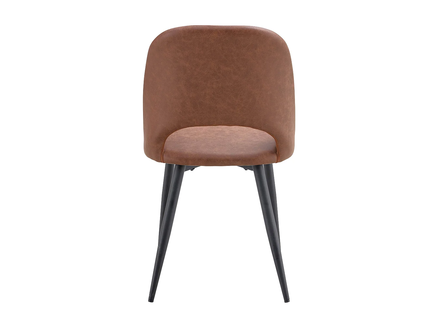 Lot de 2 chaises en acier et textile enduit marron