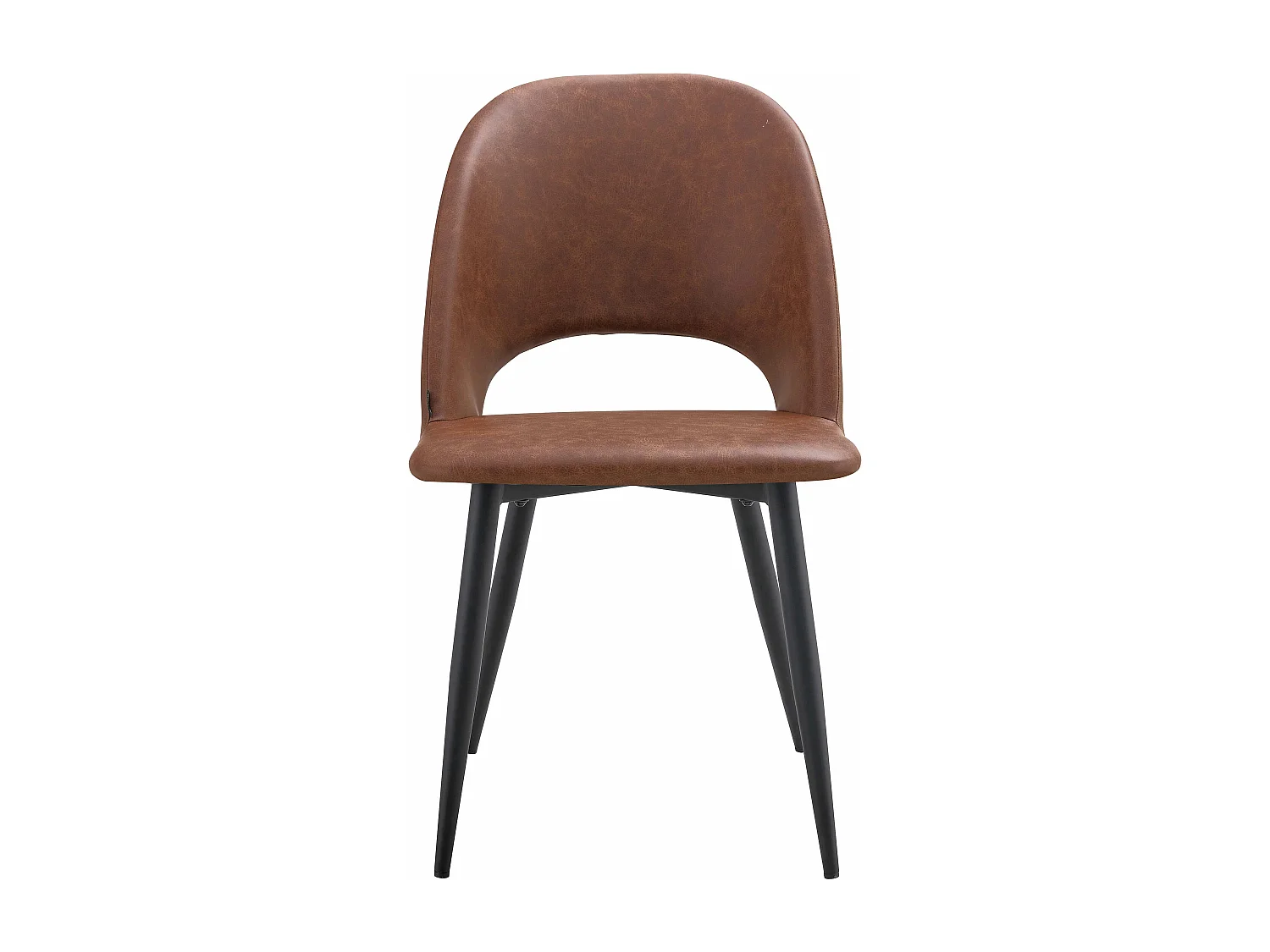 Lot de 2 chaises en acier et textile enduit marron