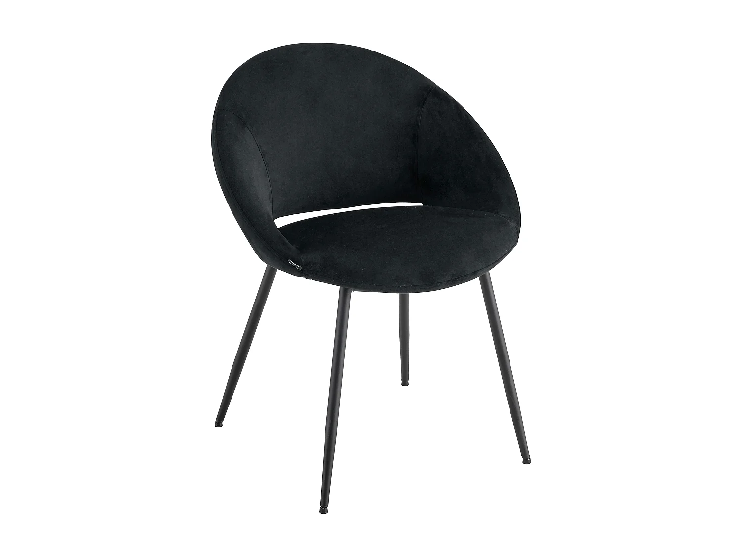 Lot de 2 chaises en acier et velours noir