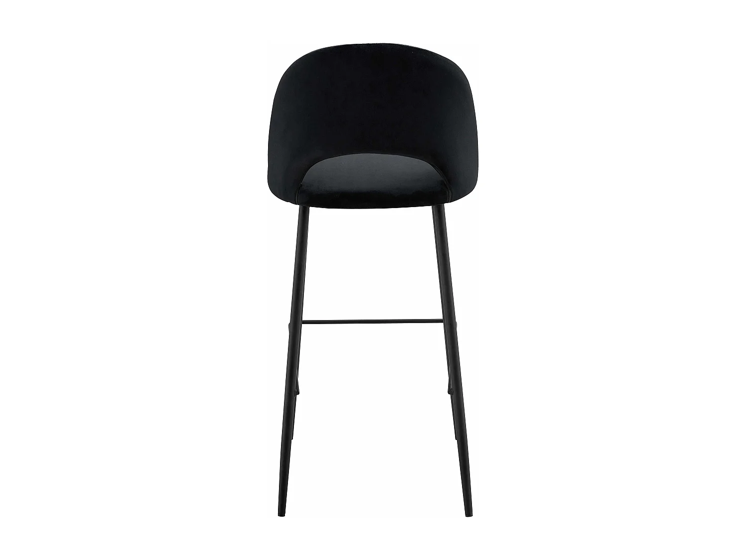 Lot de 2 chaises hautes en métal et velours noir