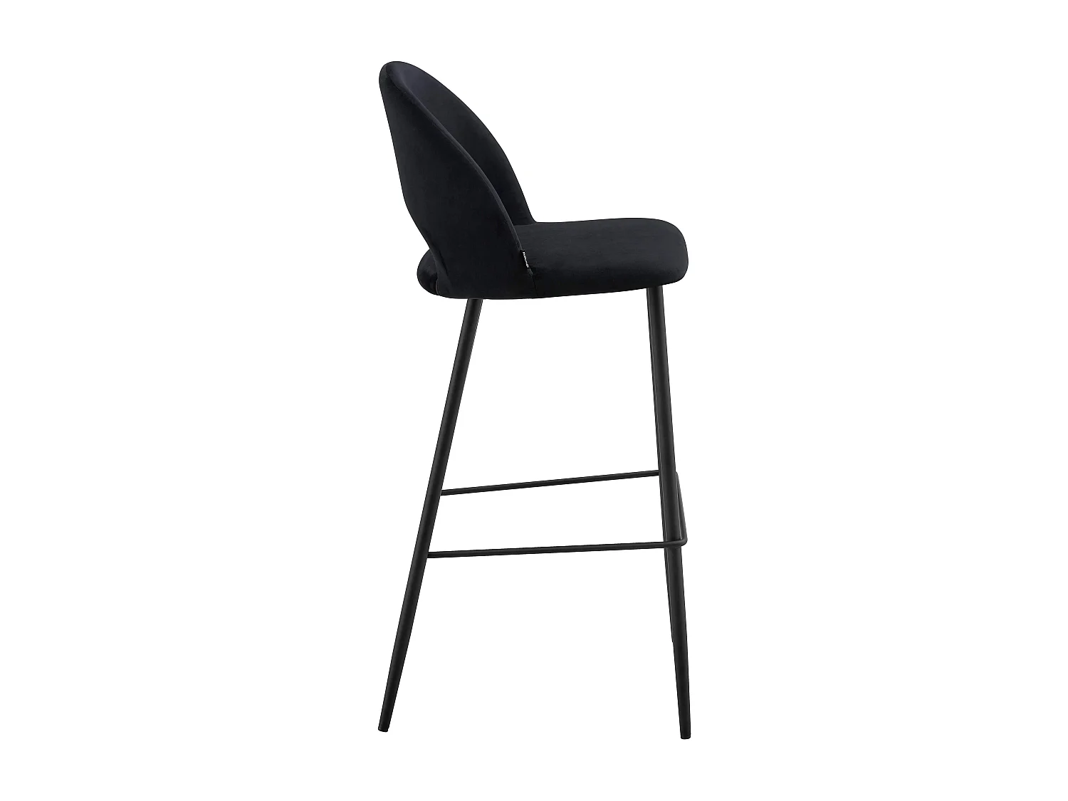 Lot de 2 chaises hautes en métal et velours noir