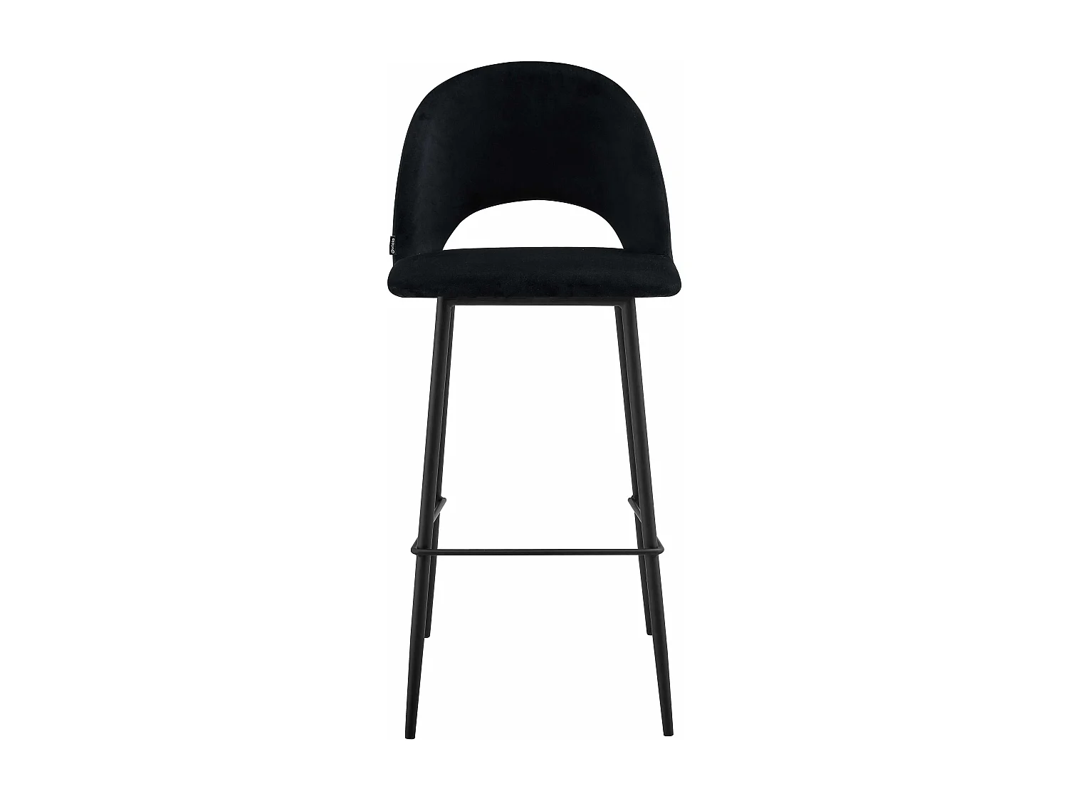 Lot de 2 chaises hautes en métal et velours noir